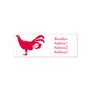 Blue eared pheasant bird cartoon illustration self-inking stamp