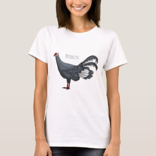 Blue eared pheasant bird cartoon illustration T-Shirt