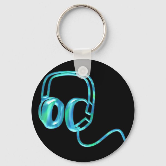 Blue Earphones Key Ring (Front)