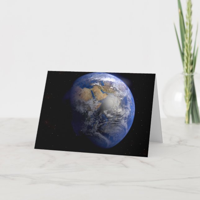 Blue Earth From Space  Inspirational Card (Front)