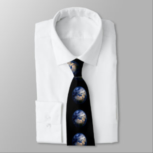 Blue Earth From Space Inspirational Globe World Tie