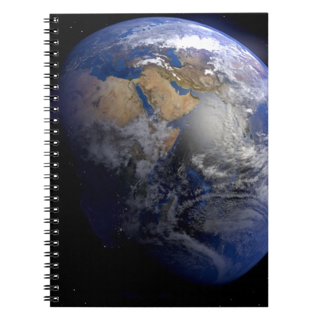 Blue Earth From Space  Inspirational Notebook (Front)
