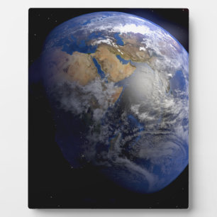 Blue Earth From Space Inspirational Plaque