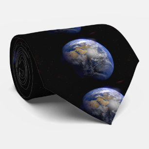Blue Earth From Space  Inspirational Tie