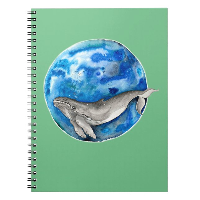 Blue Earth Whale Notebook (Front)
