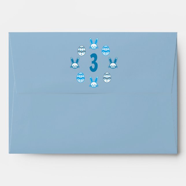 Blue Easter 3rd Birthday Envelope (Back (Top Flap))