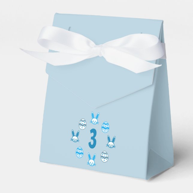 Blue Easter 3rd Birthday Favour Box (Front Side)