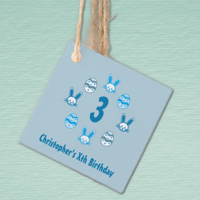 Blue Easter 3rd Birthday Favour Tags (Creator Uploaded)