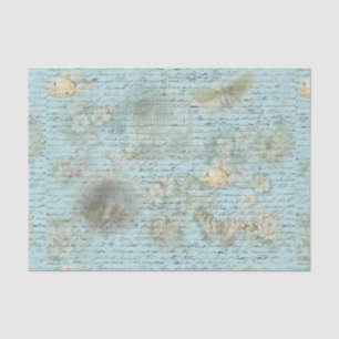 Blue Easter birds and Nests Decoupage paper