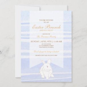 Blue Easter Brunch Bunny Invitation – Watercolor 