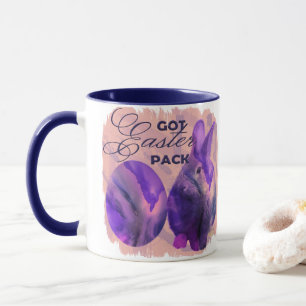 Blue Easter Bunny And Painted Egg Mug