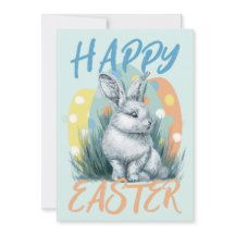 blue easter bunny colourful