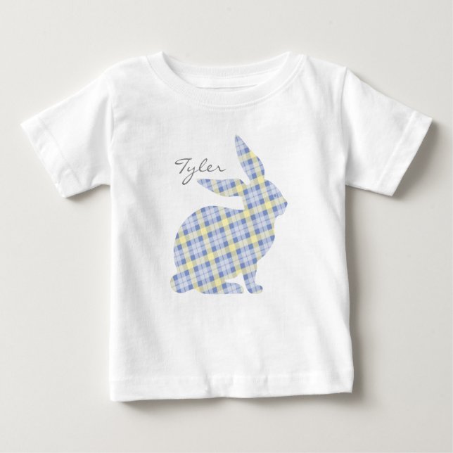 Blue Easter Bunny Graphic T-shirt for Kids (Front)