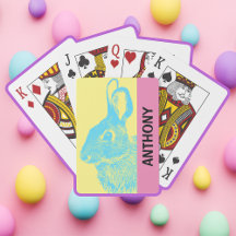 Blue Easter Bunny Retro Pastel