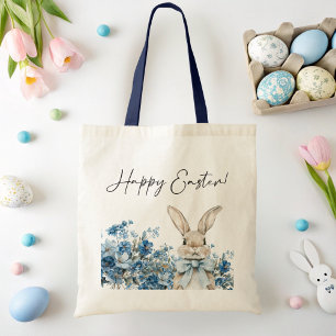 Blue Easter Bunny  Tote Bag