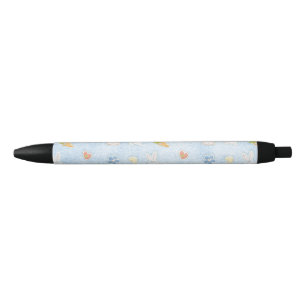 Blue Easter Pattern Black Ink Pen