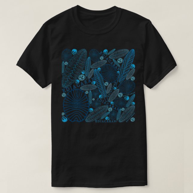 Blue Ediacaran fossils transparent T-Shirt (Design Front)