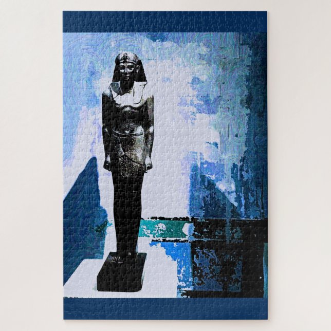 Blue Egyptian Art Painting Jigsaw Puzzle (Vertical)