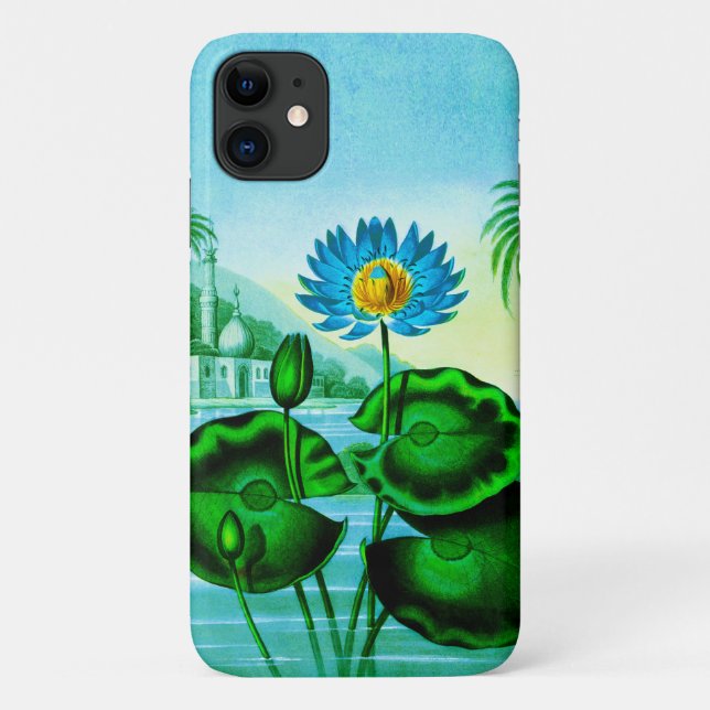 Blue Egyptian Water Lily / Lotus Illustration  Case-Mate iPhone Case (Back)