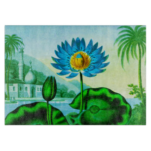 Blue Egyptian Water Lily / Lotus Illustration  Cutting Board
