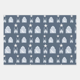Blue Eid Gift Wrap Paper Set of 3