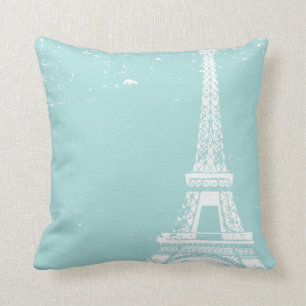 Blue Eiffel Tower Custom Cotton Pillows