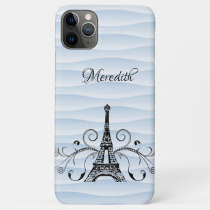 Blue Eiffel Tower Flourish Case-Mate iPhone Case