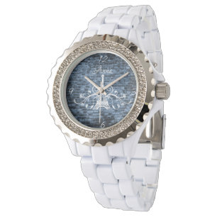 Blue Eiffel Tower Grunge Watch