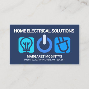 Blue Electric Button Panel Home Electrical Service Business Card