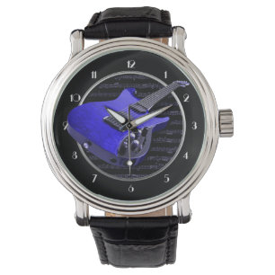 Blue Electric Guitar Wrist Watch