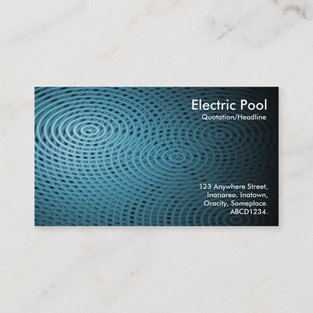 Blue Electric Pool 010 Business Card (Front)