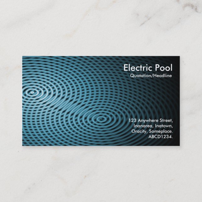 Blue Electric Pool 03 Business Card (Front)
