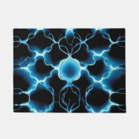 Blue Electric Synapse Repeating Pattern