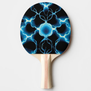 Blue Electric Synapse Repeating Pattern Ping Pong Paddle