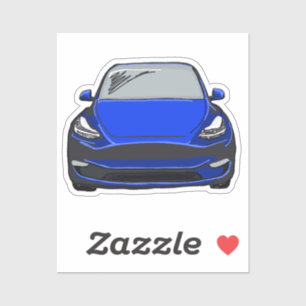 Blue Electric Vehicle SUV Car Drawing