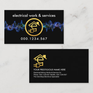 Blue Electrical Wave Charging Home Wiring Circuit Business Card