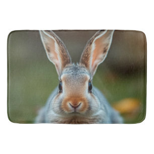 "Blue Elegance: The Russian Bunny" Bath Mat