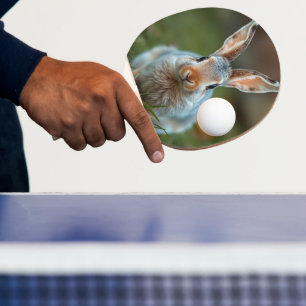 "Blue Elegance: The Russian Bunny" Ping Pong Paddle