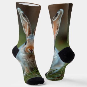 "Blue Elegance: The Russian Bunny" Socks