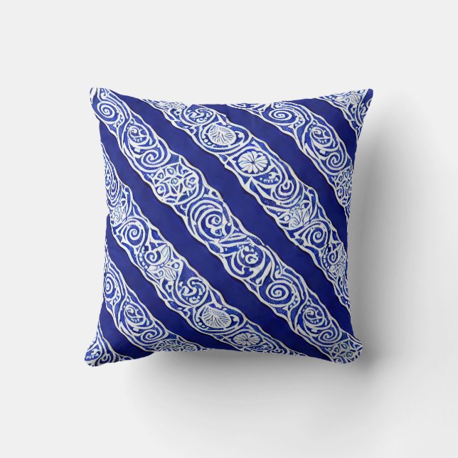 Blue Elegance Throw Pillow (Back)