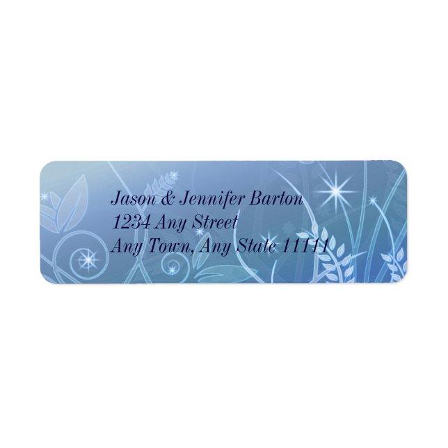 Blue Elegant Address Labels with Stars (Front)