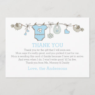 Blue elegant babyboy clothes thank you BABY SHOWER