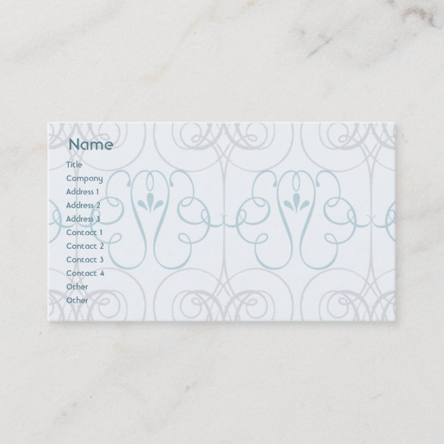 Blue Elegant - Business Business Card (Front)