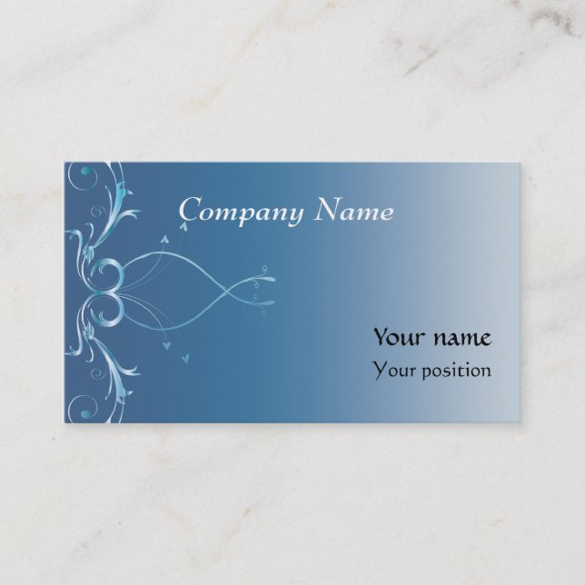 Blue Elegant Business Cards (Front)