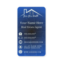 Blue Elegant Business Cards For Real Estate Agents