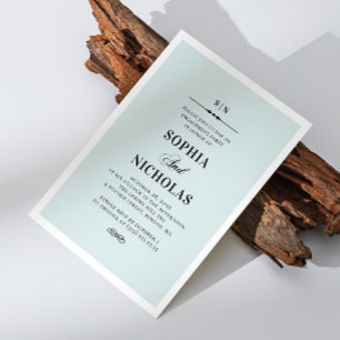 Blue elegant classic formal engagement party invitation