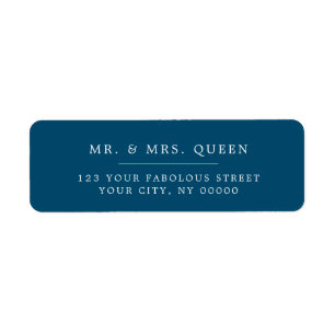 Blue Elegant Classic Simple Return Address Label
