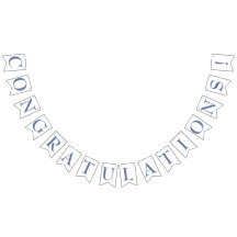 Blue elegant congratulations bunting banner 