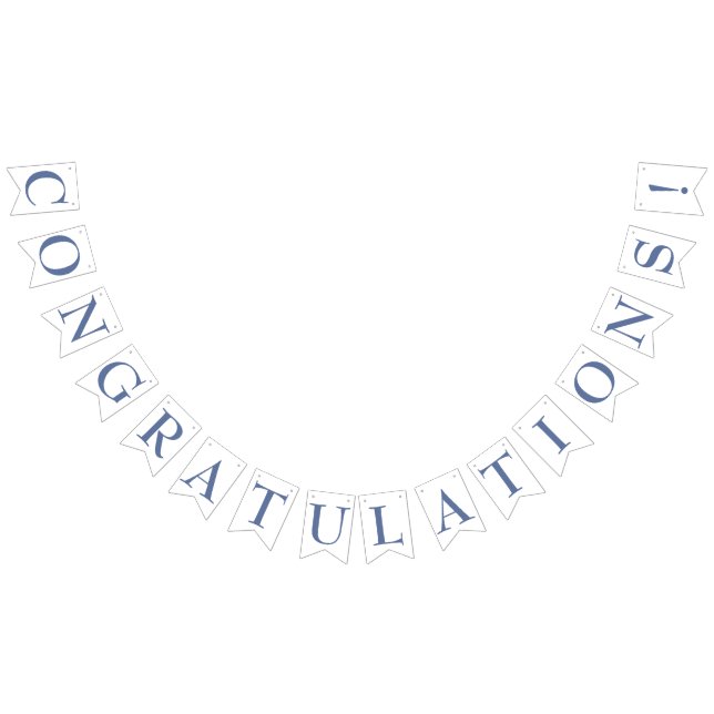 Blue elegant congratulations bunting banner  (All)