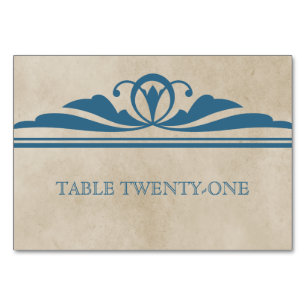 Blue Elegant Deco Table Card